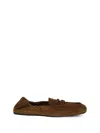Miu Miu Women Suede Ruches Loafers In Brown