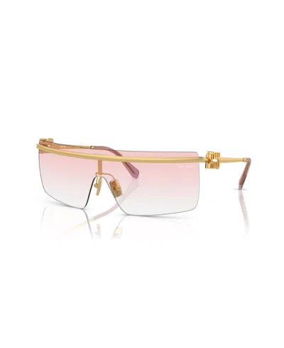 Miu Miu Womens Gold Mu 50zs Irregular-frame Metal Sunglasses In Clear Gradient Pink