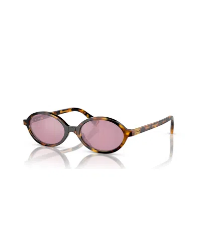 Miu Miu Miumiu 0mu 04zs Miu Regard Vau50d Havana Miele Sunglasses In Brown