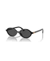 Miu Miu Logo Round Sunglasses In Black