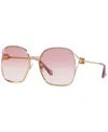 Miu Miu Mu 52ws Gold Sunglasses In Gold-tone