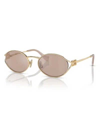 Miu Miu Women's Sunglasses, Mu 52ys In Pale Gold