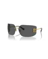 Miu Miu Mu 54ys 80 Rimless Titanium Wrap Sunglasses In Gold,dark Gray