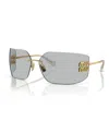 Miu Miu Mu 54ys 80 Rimless Titanium Wrap Sunglasses In Gold,gray
