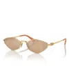 Miu Miu Womens Gold Mu 56zs Irregular-shape Metal Sunglasses In Gold