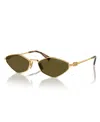 Miu Miu Womens Gold Mu 56zs Irregular-frame Metal Sunglasses In Gold,brown
