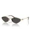 Miu Miu Pale Gold Metal Sunglasses In Pale Gold