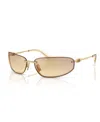 Miu Miu Womens Gold Mu A50s Oval-frame Metal Sunglasses In Pink