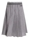 Miu Miu Women Tartan Midi Skirt