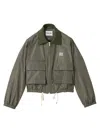 Miu Miu Technical Fabric Tailored Blouson Jacket In Brown