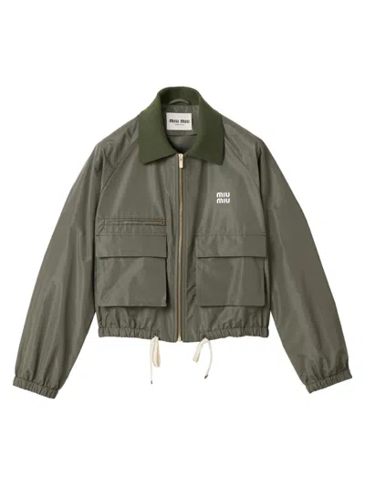 MIU MIU WOMEN'S TECHNICAL FABRIC BLOUSON JACKET