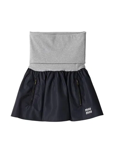 Miu Miu Women's Technical Fabric Mini Skirt In Black