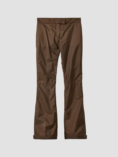 Miu Miu Women's Technical Fabric Pants In Brown