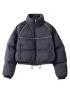 Miu Miu Padded Piped-trim Jacket In Blue