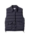 Miu Miu Technical Pongé Down Vest In Blue