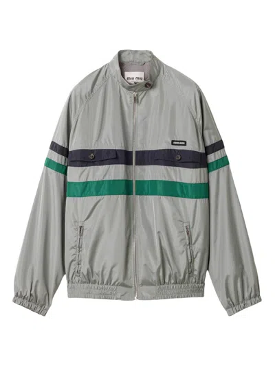 MIU MIU WOMEN'S TECHNICAL SILK BLOUSON JACKET