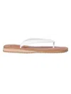 Miu Miu Logo Rubber Thong Sandals Notched Sole In White