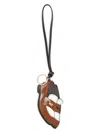 Miu Miu Penny Loafer Leather Keychain In Brown