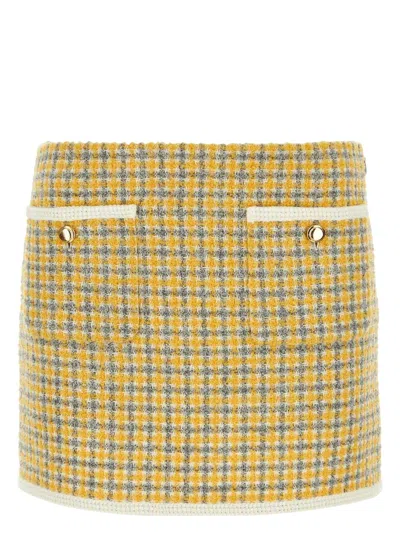 MIU MIU WOMEN'S TWO-TONE BOUCLÃ© MINI SKIRT | SIZE IT 42 | MG2054S23213LK COLOR F0J33