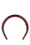Miu Miu Tyrian Purple Leather Headband In Brown