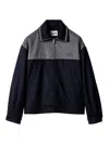 Miu Miu Velour Jacket Contrast Panel Buttoned Cuffs Collar In Blue