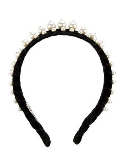 Pre-owned Miu Miu Women's Velvet Headband In Black
