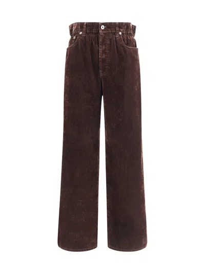 Miu Miu Women Velvet Pants In Brown