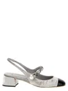 Miu Miu Women Velvet Slingback In Silver