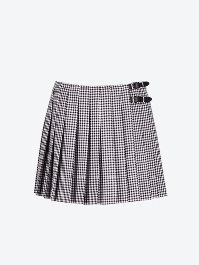 Miu Miu Women Vichy Skirt In Black