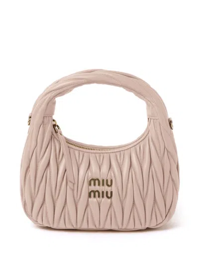 Miu Miu Women Wander Matelassé Leather Hobo Bag In Multicolor