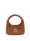 Miu Miu Women Wandler Hobo Handbag In Brown
