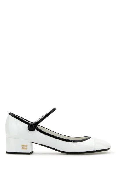Miu Miu Women White Leather Pumps