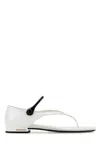 Miu Miu White Leather Sandals