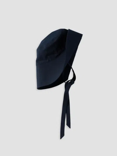 Miu Miu Women's Wide-brimmed Poplin Bucket Hat In Dark Blue