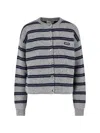 Miu Miu Women Wool And Cashmere Cardigan In Gray