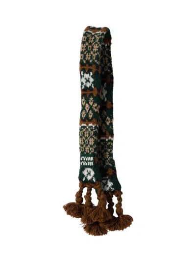 Miu Miu Women's Wool And Cashmere Trick Charm In Brown