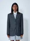 Miu Miu Women Wool Blazer In Gray