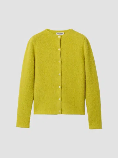 Miu Miu Women's Wool Cardigan In Yellow