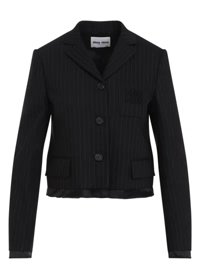 Miu Miu Women's Wool Jacket In Black