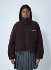 Miu Miu Women Zip-up Fleece Jacket In Brown