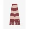 Miu Miu Logo-patch Scarf In Amaranto/pesca