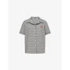 Miu Miu Short-sleeved Checked Shirt In Black