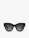 Miu Miu Womens Black Mu 01ys Cat-eye Acetate Sunglasses