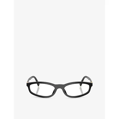 Miu Miu Womens Black Mu 01zv Oval-frame Acetate Eyeglasses In Transparent