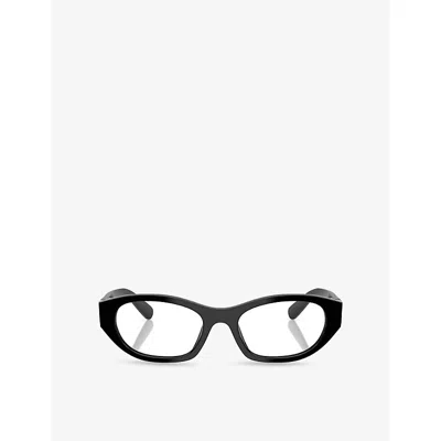 Miu Miu Womens Black Mu 03wv Irregular-frame Acetate Eyeglasses