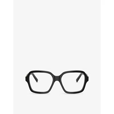 Miu Miu Womens Black Mu 03yv Square-frame Acetate Eyeglasses
