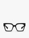 Miu Miu Womens Black Mu 04uv Square-frame Acetate Glasses In Black