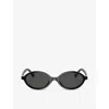 Miu Miu Logo Round Sunglasses In Black