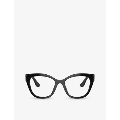 Miu Miu Womens Black Mu 05xv Square-frame Acetate Eyeglasses
