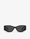 Miu Miu Womens Black Mu 06ys Cat-eye-frame Acetate Sunglasses In Black